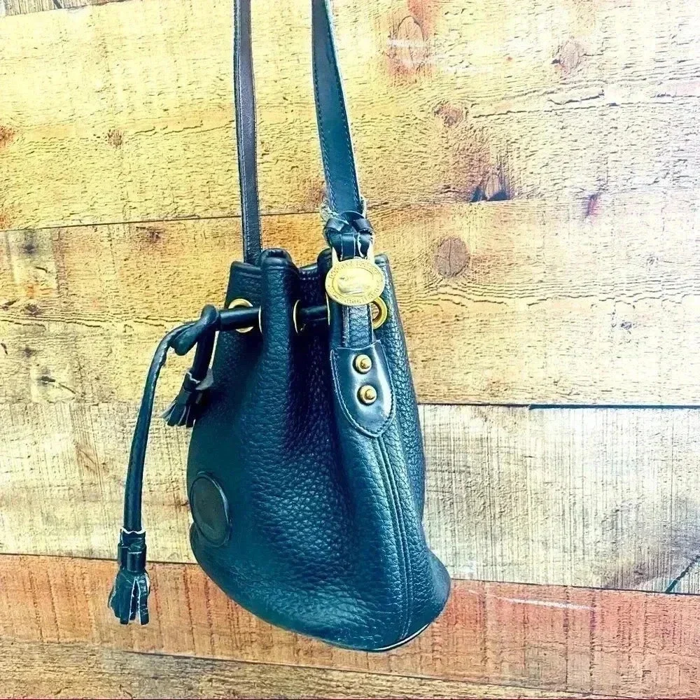 Vintage Dooney & Bourke Leather Bucket Bag 1990s